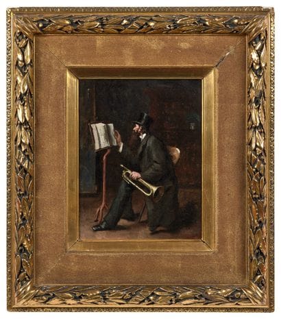 Josse IMPENS (1840-1905)
Le musicien 
Huile...