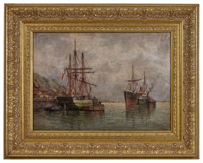 Jules VERNIER (1862-1937)
Voiliers à Fécamp
Huile...