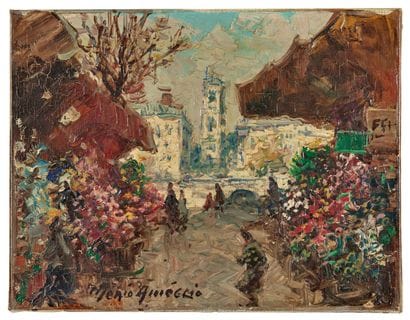 Merio AMEGLIO (1897-1970)
Le marché aux fleurs...