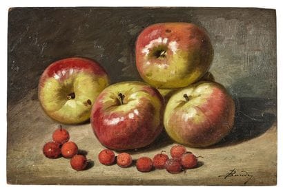 Pierre BAUDRY (XIX-XX)
Les pommes 
Huile...