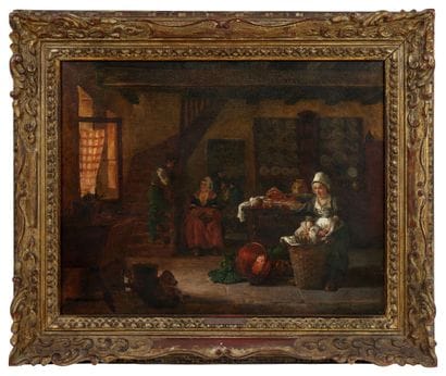 Antoine Jean BAIL (1830-1918) 
Scène de vie...