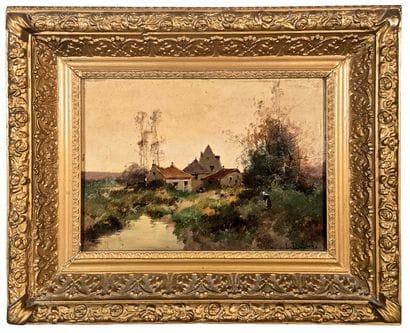 Eugène GALIEN-LALOUE (1854-1941)
Vue de village...