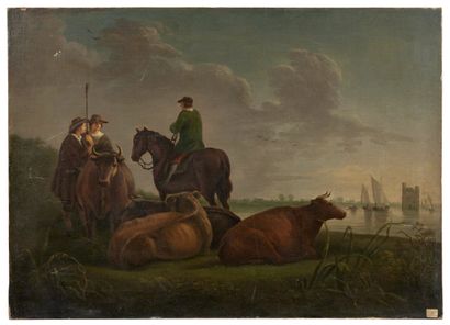 Ecole hollandaise du XIXème siècle 
Troupeau...