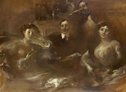 Eugène CARRIERE (1849 - 1906) 
Double portrait...