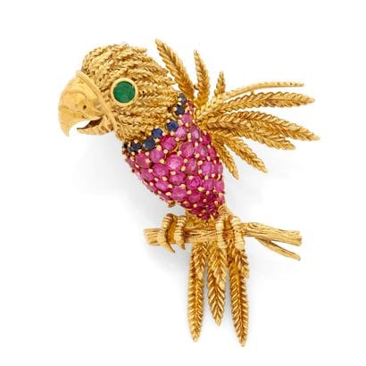 BROCHE
présentant un motif de perroquet en...