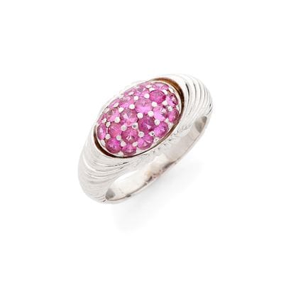 BAGUE JONC
partiellement pavée de saphirs...