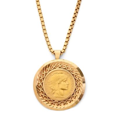 PENDENTIF
retenant une pièce de 20 francs...