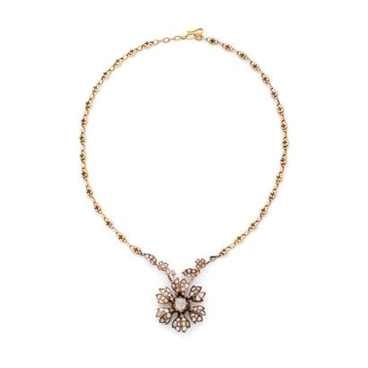 XIXÈME SIÈCLE
COLLIER
orné d'une fleur pavée...