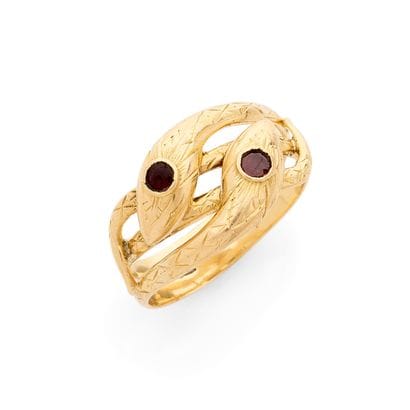 RING
Featuring two coiled snakes adorned...