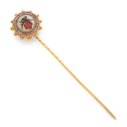 Late 19th century 
PIN 
featuring a micromosaic...