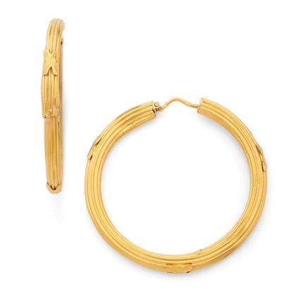 PAIR OF HOOP EARRINGS
featuring a gadrooned...