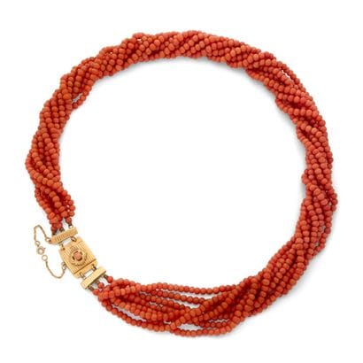 NECKLACE
Featuring 6 twisted strands of coral...