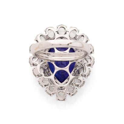 BAGUE
retenant une tanzanite poire de 8 carats...