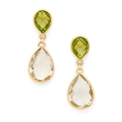 PAIRE DE BOUCLES D'OREILLES 
retenant 2 poires...