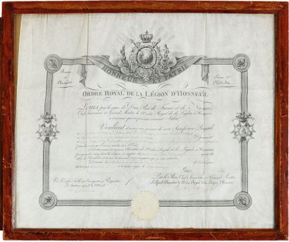 BREVET DE CHEVALIER de la Légion d’honneur...
