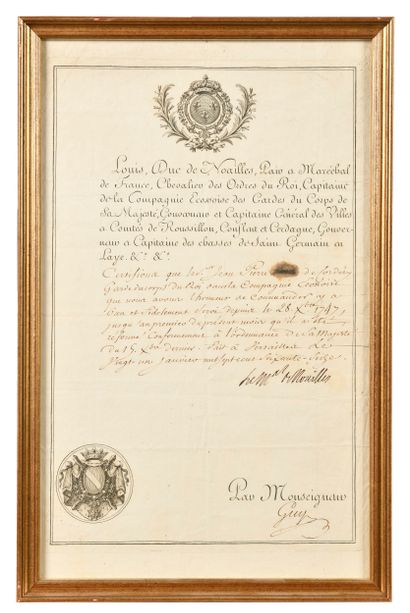 CERTIFICAT DE REFORME signé par Louis de...
