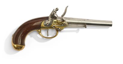 PISTOLET D'ARCON modèle 1777 à silex 2e type.
Canon...