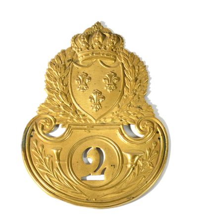 PLAQUE DE SHAKO D'OFFICIER de voltigeurs...