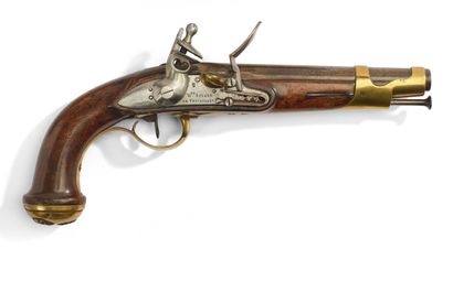 PISTOLET DE GARDE DU CORPS du Roi à silex...