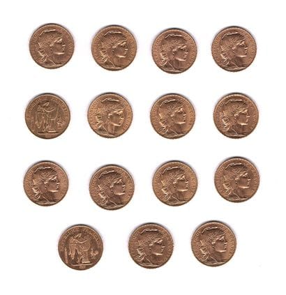 FRANCE
15 pieces 20f gold 
Weight : 96.86g

Reduced...