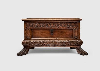 SMALL CARVED WALNUT CASSONE
decorated with...