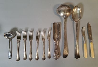SET OF Mismatched silver cutlery including...