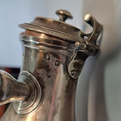 950° silver VERSEUSE on tripod base, ebony...