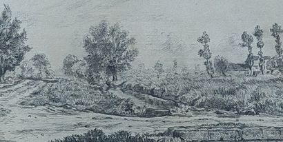 19th century school 

Landscape 

Charcoal...