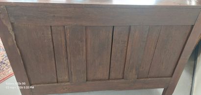 WALNUT COMMODE with curved front opening...