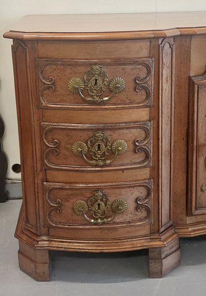 CHANGER CABINET in moulded walnut opening...