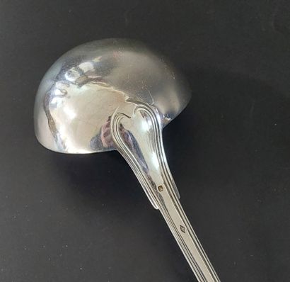 LOUCHE en argent 

Monogrammée 

Poinçon...