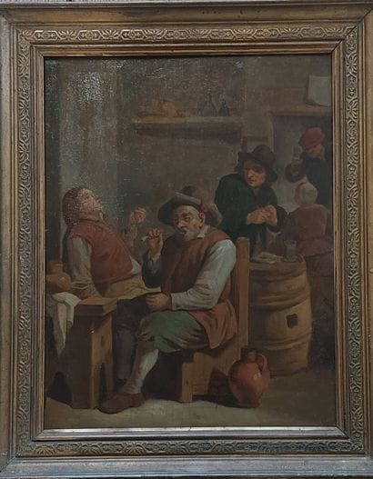 19th century school 

Tavern scene 

Oil...
