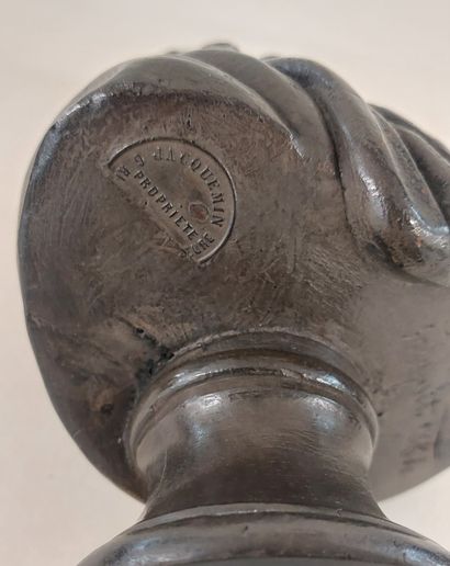 JACQUEMIN

Voltaire

Bronze, marble base

Signed...