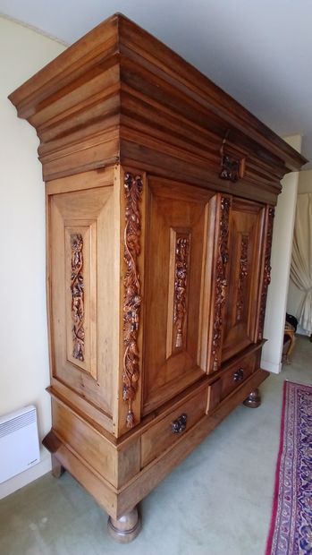 EXCEPTIONAL GERMAN WARDROBE in molded and...