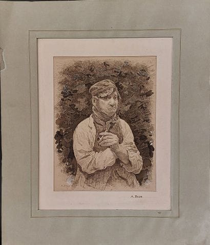 Alexandre BRUN (1854-c.1941) 

Man with pipe

Ink...