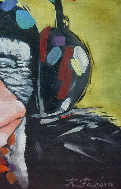 Kadriia FAïZOVA

Monkey with helmet 

Oil...