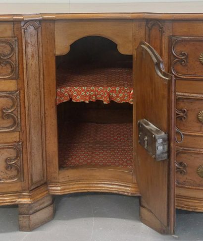 CHANGER CABINET in moulded walnut opening...