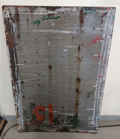 LARGE ENAMELLED PLATE in sheet metal 

Singer...