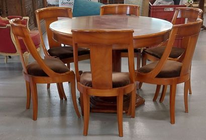 TABLE DE SALLE A MANGER ronde en merisier

H...