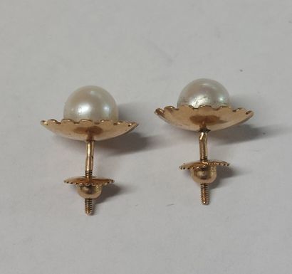 PAIR OF EARRINGS in 18K gold and pearls

PB...