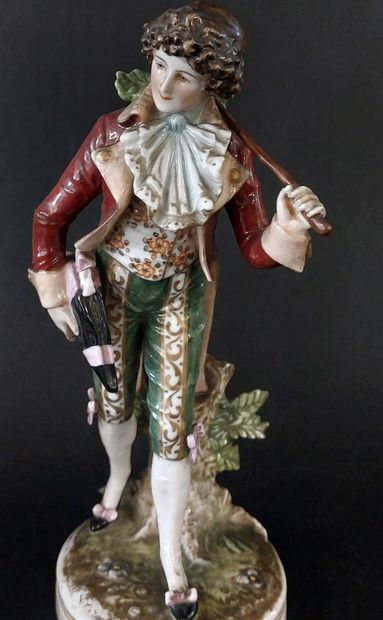 PAIR OF German porcelain SUBJECTS 

H: 22.5...
