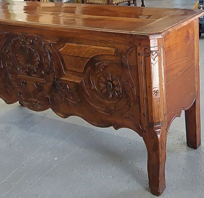 MAIE in walnut opening with a flap, front...