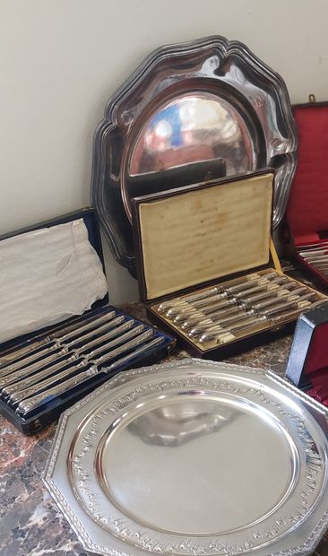 LOT of silver-plated metal including: 

-...