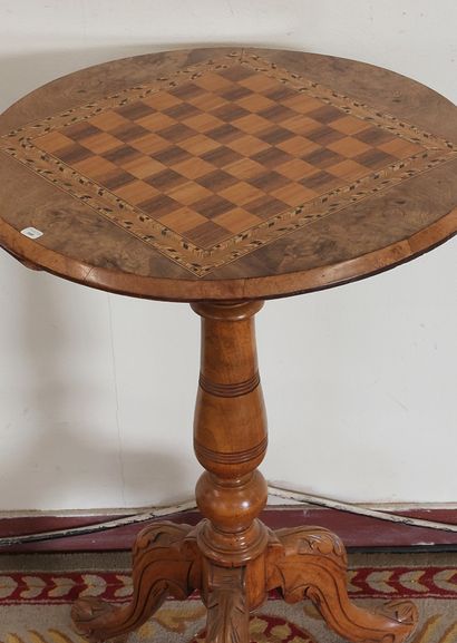 TRIPOD HANDLEBAR in natural wood with chessboard...