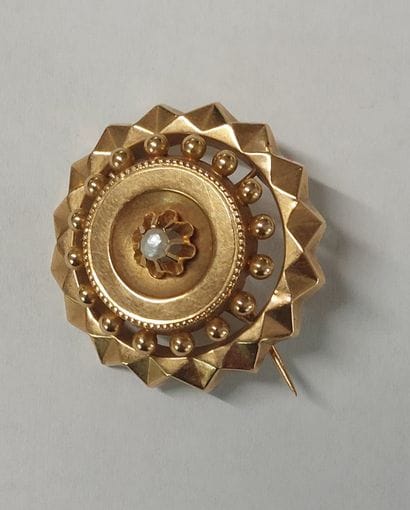 18K gold and pearl center brooch

PB : 3,10...