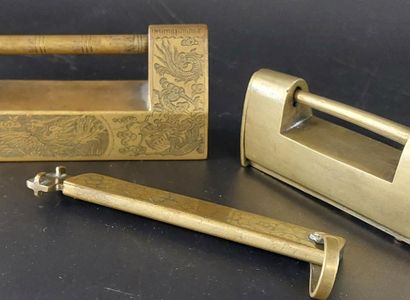 South China, circa 1920, 

Two gilded copper...