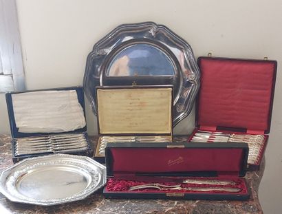 LOT of silver-plated metal including: 

-...
