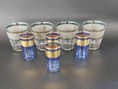 LOT de verres, 4 verres à Whisky et 4 verres...