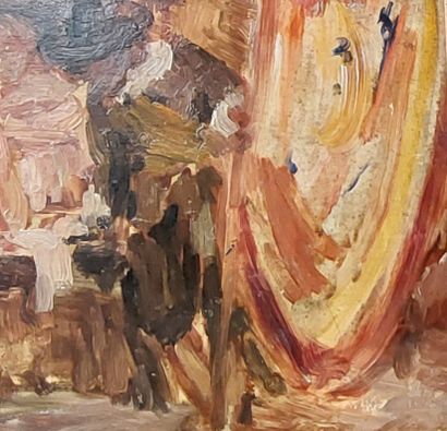 Florent Menet, 

Interior scene 

Oil on...