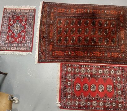 LOT of four handmade wool rugs

- boukhara...